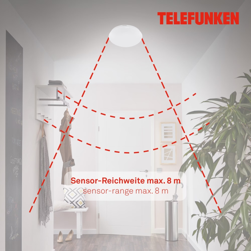 Telefunken 602006TF - LED Kúpeľňové stropné svietidlo so senzorom LED/15W/230V IP44 4000K