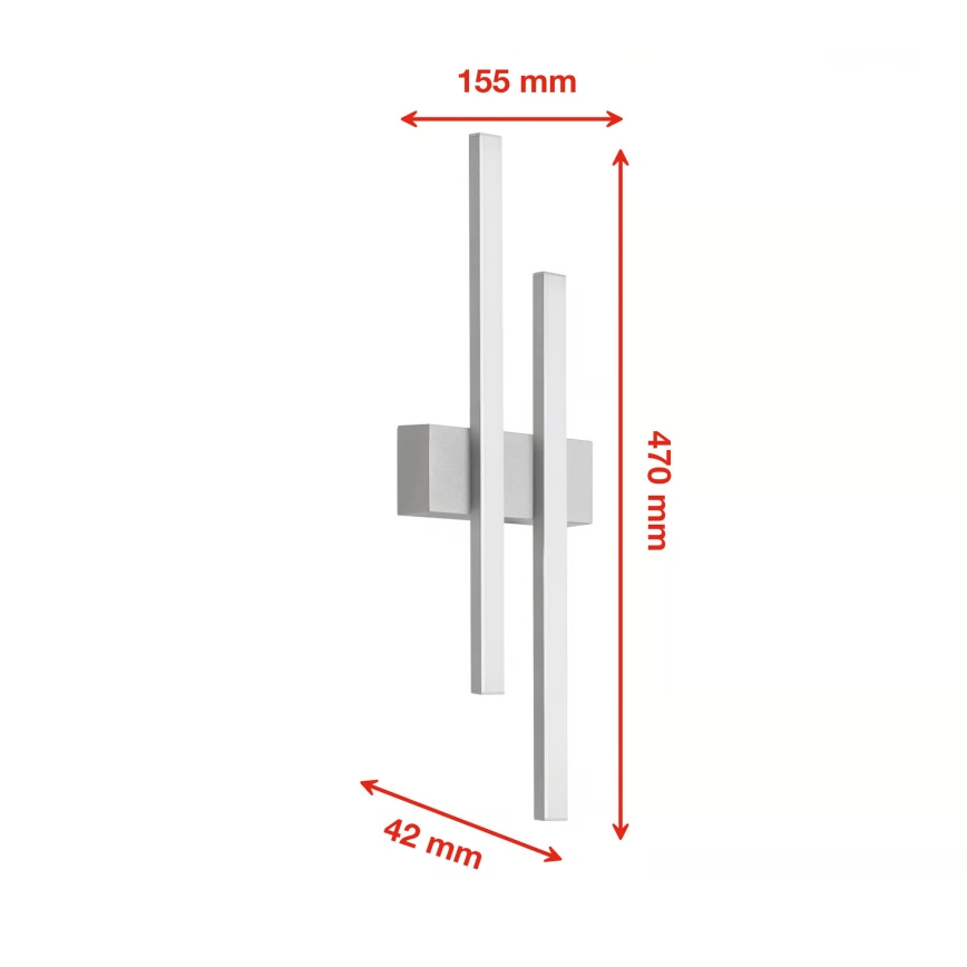Telefunken - LED vonkajšie nástenné svietidlo 2xLED/4W/230V IP44 strieborné