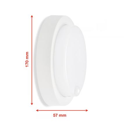 Telefunken - LED vonkajšie nástenné svietidlo so senzorom súmraku a pohybu LED/12W/230V IP44 biele