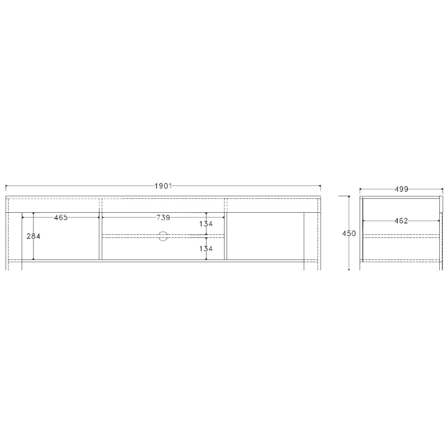 Televízny stolík FINERA biely