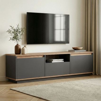 Televízny stolík KREDE 160x30 cm antracit/borovica
