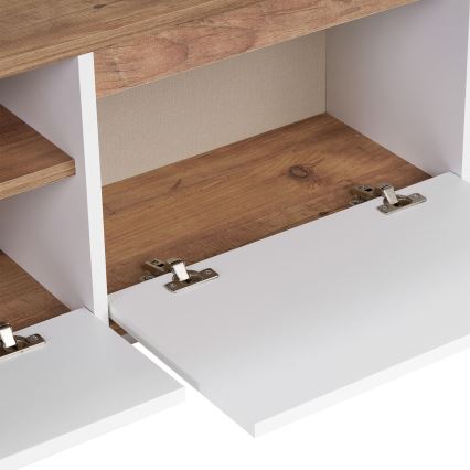 Televízny stolík KREDE 160x30 cm biela/borovica