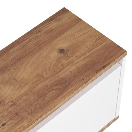 Televízny stolík KREDE 160x30 cm biela/borovica