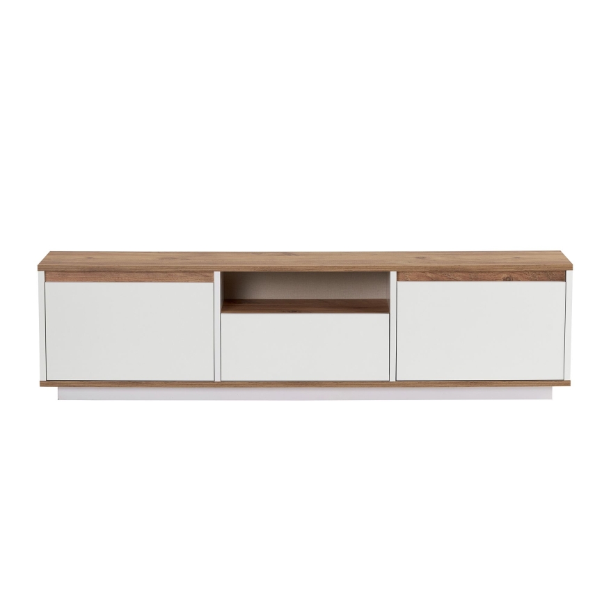 Televízny stolík KREDE 160x30 cm biela/borovica