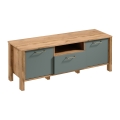 Televízny stolík MENTA 138x49 cm dub Wotan/zelená