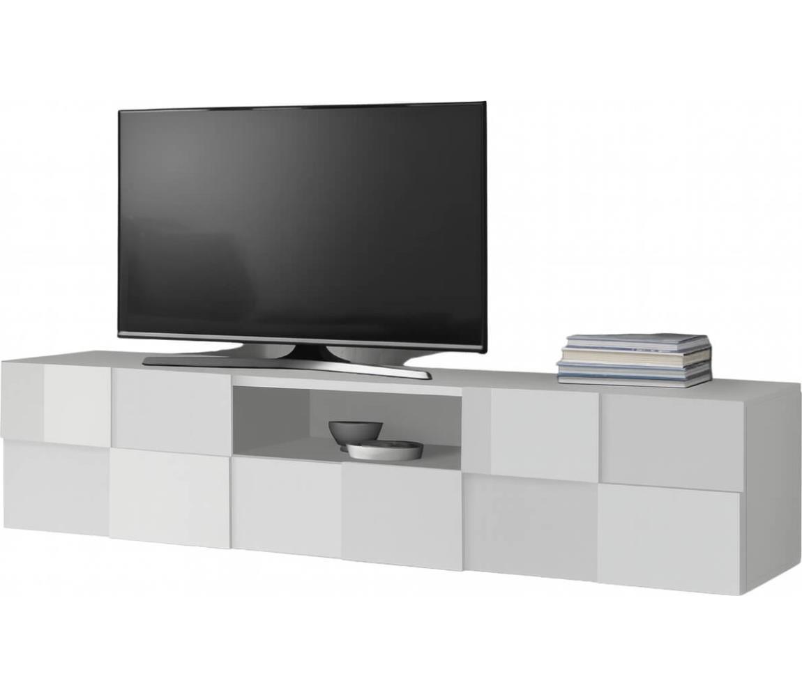 MC Akcent Televízny stolík SERIAN 184x42x42 cm, biely 8024963497990