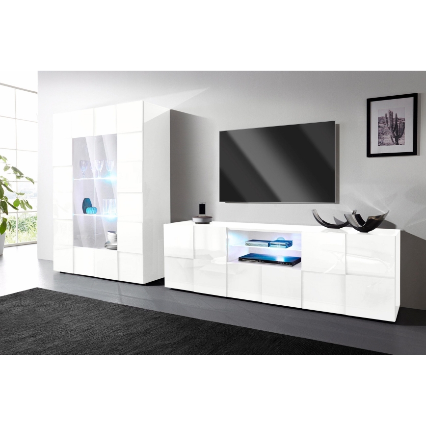 Televízny stolík SERIAN biely