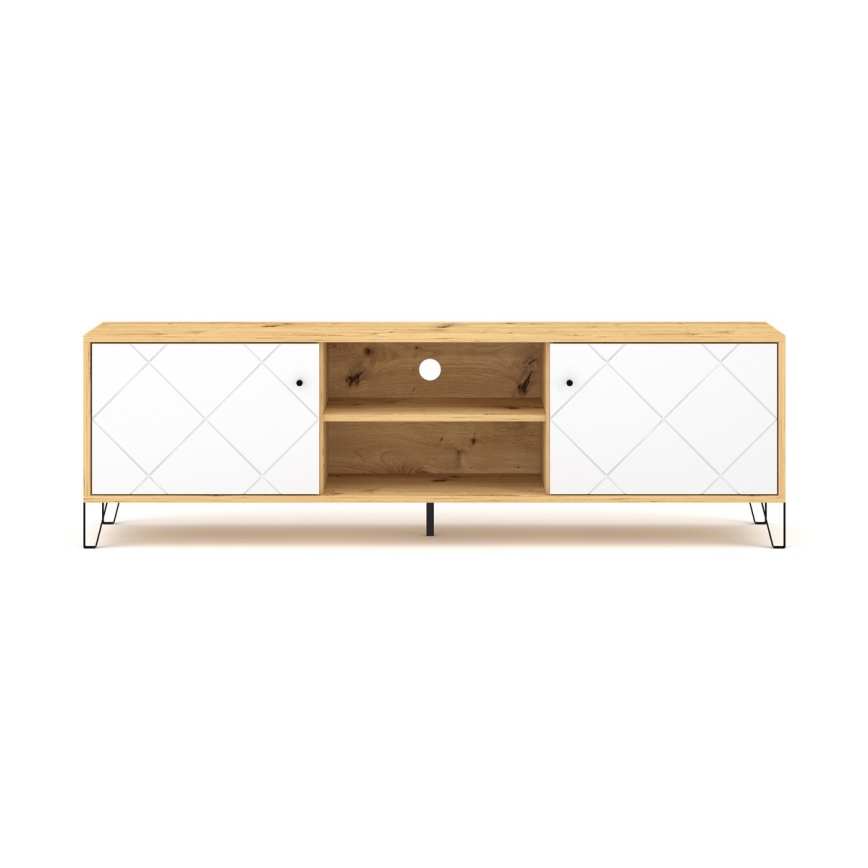 Televízny stolík SULA dub artisan/biela