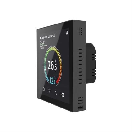 Termostat pre podomietkovú inštaláciu 230 V, čierny, Wi‑Fi (Tuya)