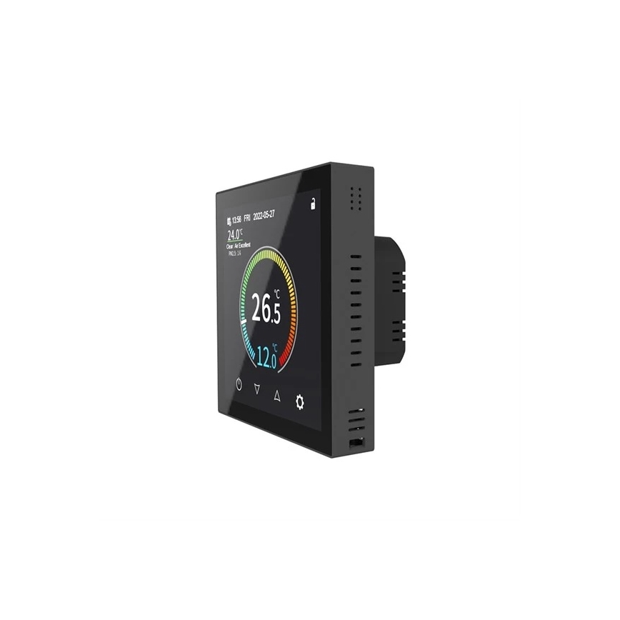 Termostat pre podomietkovú inštaláciu 230 V, čierny, Wi‑Fi (Tuya)