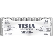 Tesla Batteries - 10 ks Alkalická batéria AA SILVER+ 1,5V