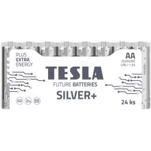 Tesla Batteries - 24 ks Alkalická batéria AA SILVER+ 1,5V