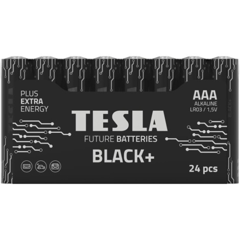 Tesla Batteries - 24 ks Alkalická batéria AAA BLACK+ 1,5V