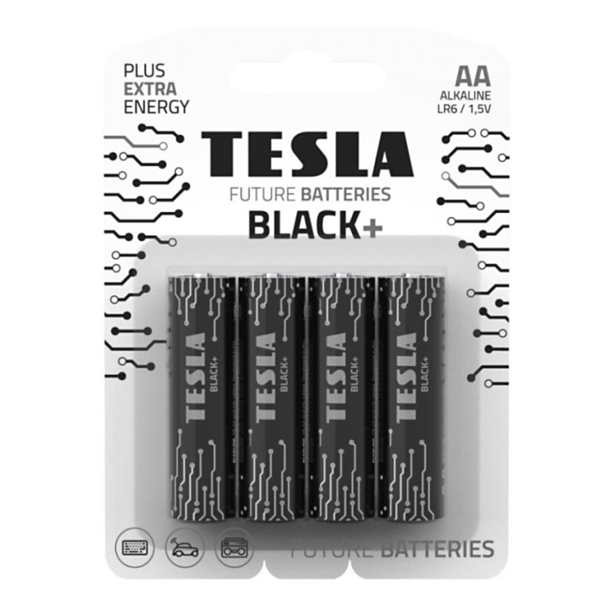 Tesla Batteries - 4 ks Alkalická batéria AA BLACK+ 1,5V 2800 mAh