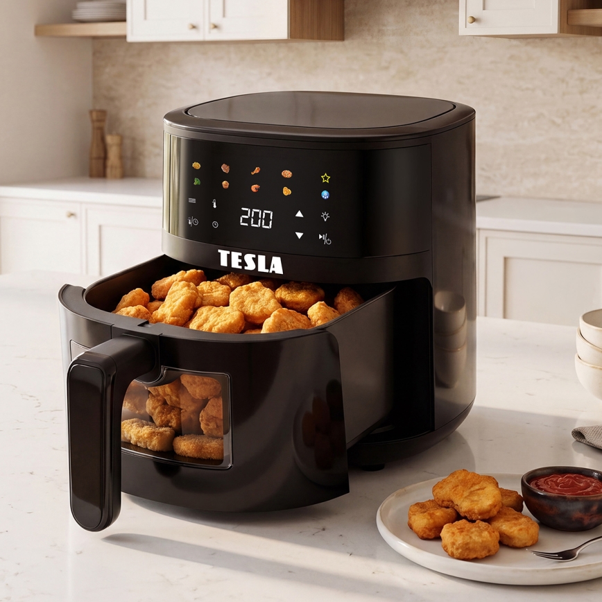TESLA Electronics AirCook - teplovzdušná fritéza 4,4 l, 1450 W / 230 V, čierna