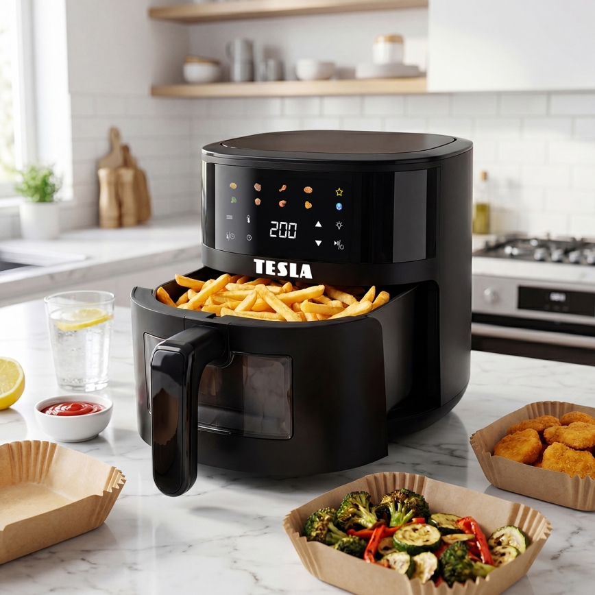TESLA Electronics AirCook - teplovzdušná fritéza 4,4 l, 1450 W / 230 V, čierna