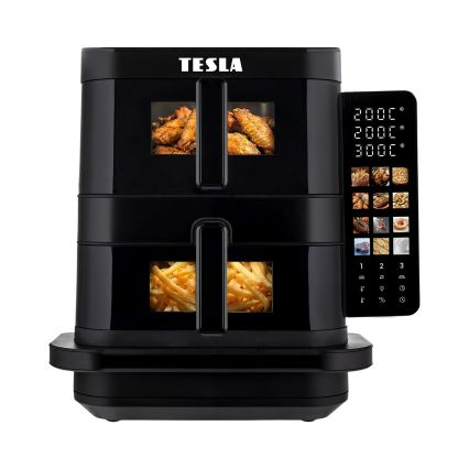 TESLA Electronics AirCook - Trojzónová teplovzdušná fritéza 14,5 l 2800W/230V čierna