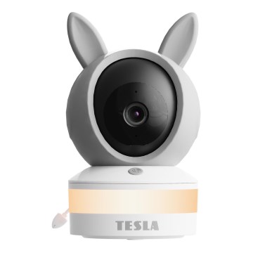 TESLA Electronics Bambino - Inteligentná detská chôvička 4 MP, 2560p, 5V, Wi-Fi, Tuya, sivá/biela