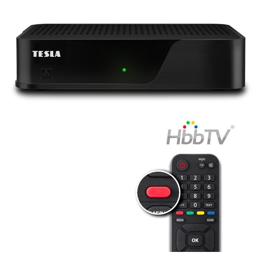 TESLA Electronics - DVB-T2 H.265 (HEVC) prijímač 12V + diaľkové ovládanie