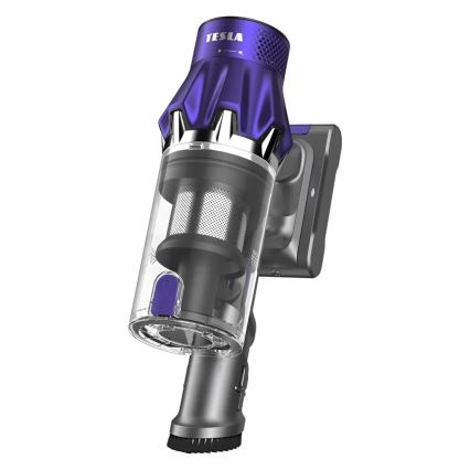 TESLA Electronics PureStar - Flexibilný bezdrôtový tyčový vysávač 2v1 250W/2200 mAh šedá/fialová