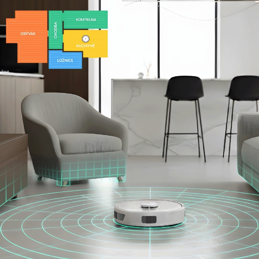 TESLA Electronics RoboStar - Inteligentný robotický vysávač 2 v 1 3200 mAh Wi‑Fi biela