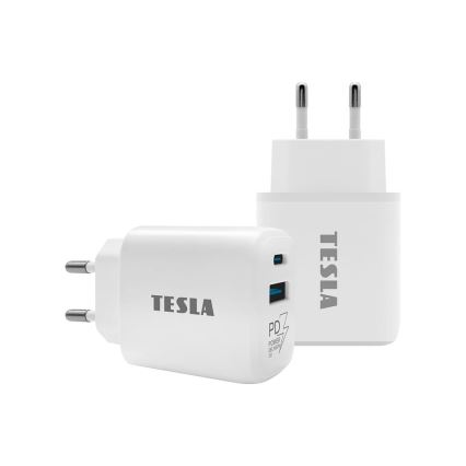 TESLA Electronics - Rychlonabíjací adaptér Power Delivery 25W biela