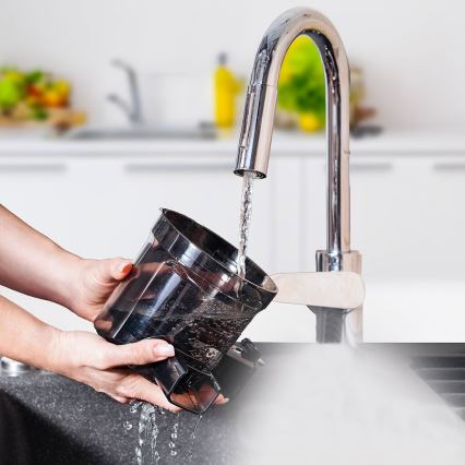 TESLA Electronics SlowJuicer Deluxe - Nízkootáčkový šnekový odšťavňovač 250W/230V nerez/čierna