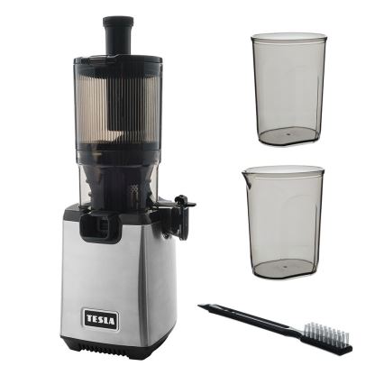 TESLA Electronics SlowJuicer Deluxe - Nízkootáčkový šnekový odšťavňovač 250W/230V nerez/čierna