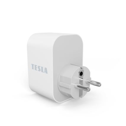 TESLA Smart - Inteligentná zásuvka 3680W/230V/16A Typ F/E 2xUSB-A + 1xUSB-C Wi-Fi