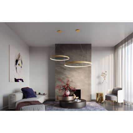Thoro TH.174 - LED Luster na lanku RIO LED/50W/230V CRI 90 3000K pr. 78 cm zlatá