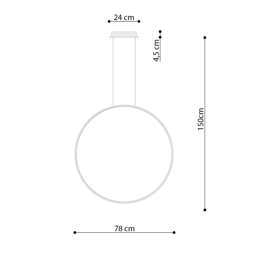Thoro TH.175 - LED Luster na lanku RIO LED/50W/230V CRI 90 3000K pr. 78 cm zlatá
