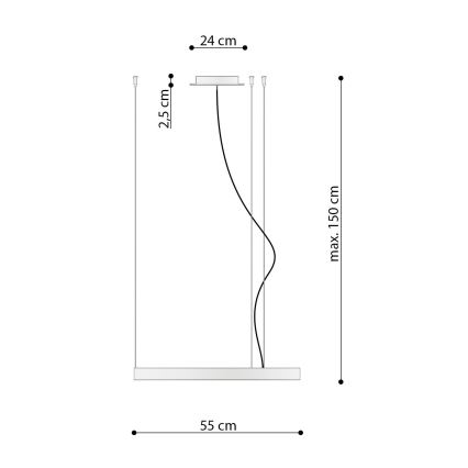 Thoro TH.216 - LED Luster na lanku RIO LED/30W/230V CRI90 3000K pr. 55 cm zlatá