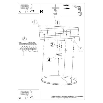 Thoro TH.216 - LED Luster na lanku RIO LED/30W/230V CRI90 3000K pr. 55 cm zlatá