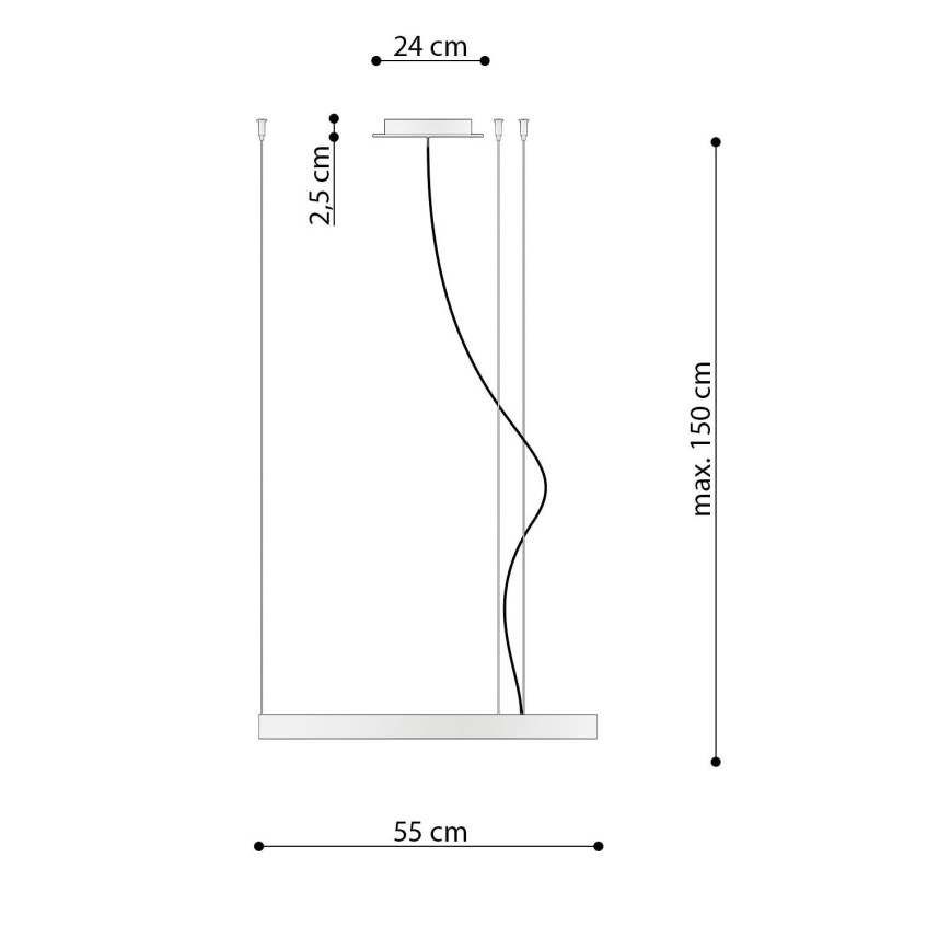 Thoro TH.217 - LED Luster na lanku RIO LED/30W/230V CRI 95 4000K pr. 55 cm zlatá