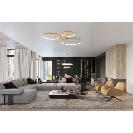 Thoro TH.222 - LED Stropné svietidlo RIO LED/30W/230V CRI 90 3000K pr. 55 cm zlatá