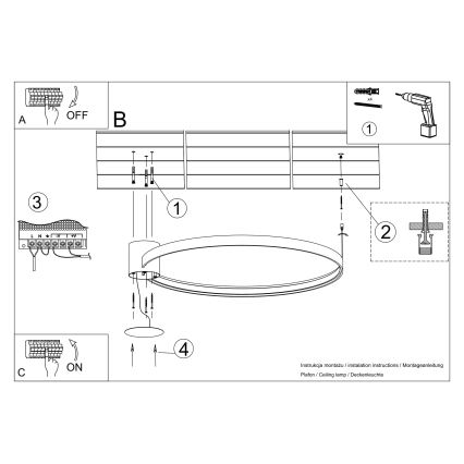 Thoro TH.223 - LED Stropné svietidlo RIO LED/30W/230V CRI 95 4000K pr. 55 cm zlatá