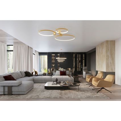 Thoro TH.223 - LED stropné svietidlo RIO LED/30W/230V CRI 98 4000K priemer 55 cm zlaté