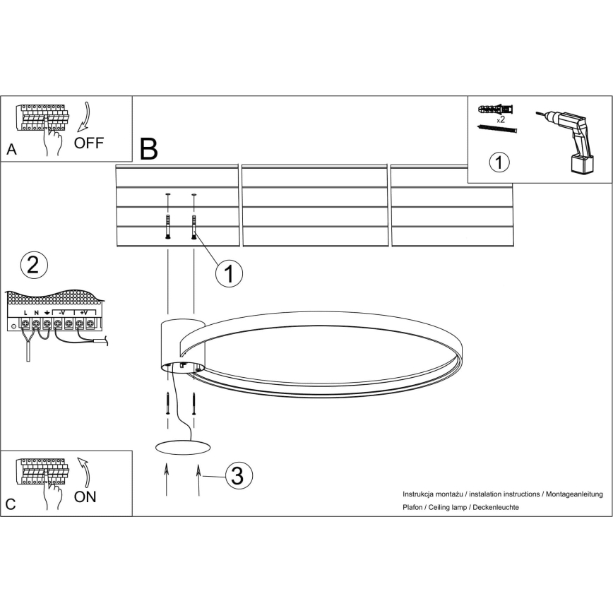 Thoro TH.223 - LED stropné svietidlo RIO LED/30W/230V CRI 98 4000K priemer 55 cm zlaté