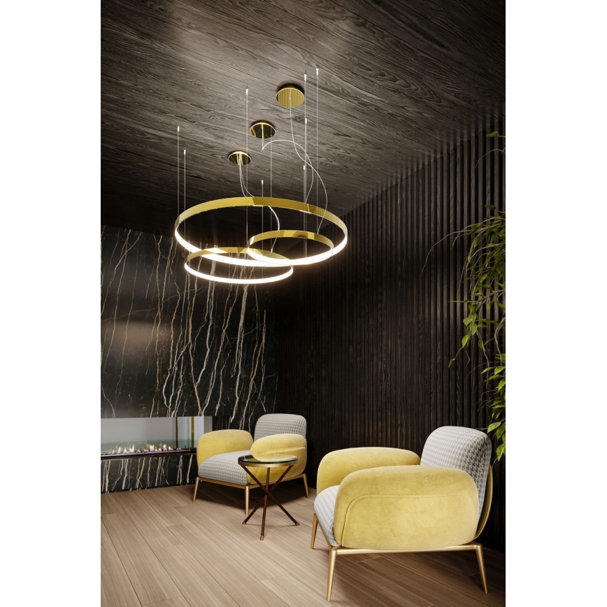 Thoro TH.246 - LED Luster na lanku RIO LED/50W/230V CRI 90 3000K pr. 78 cm zlatá