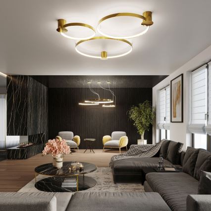 Thoro TH.246 - LED Luster na lanku RIO LED/50W/230V CRI 90 3000K pr. 78 cm zlatá