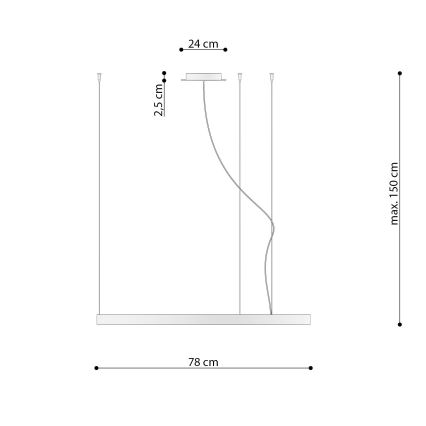 Thoro TH.246 - LED Luster na lanku RIO LED/50W/230V CRI 90 3000K pr. 78 cm zlatá