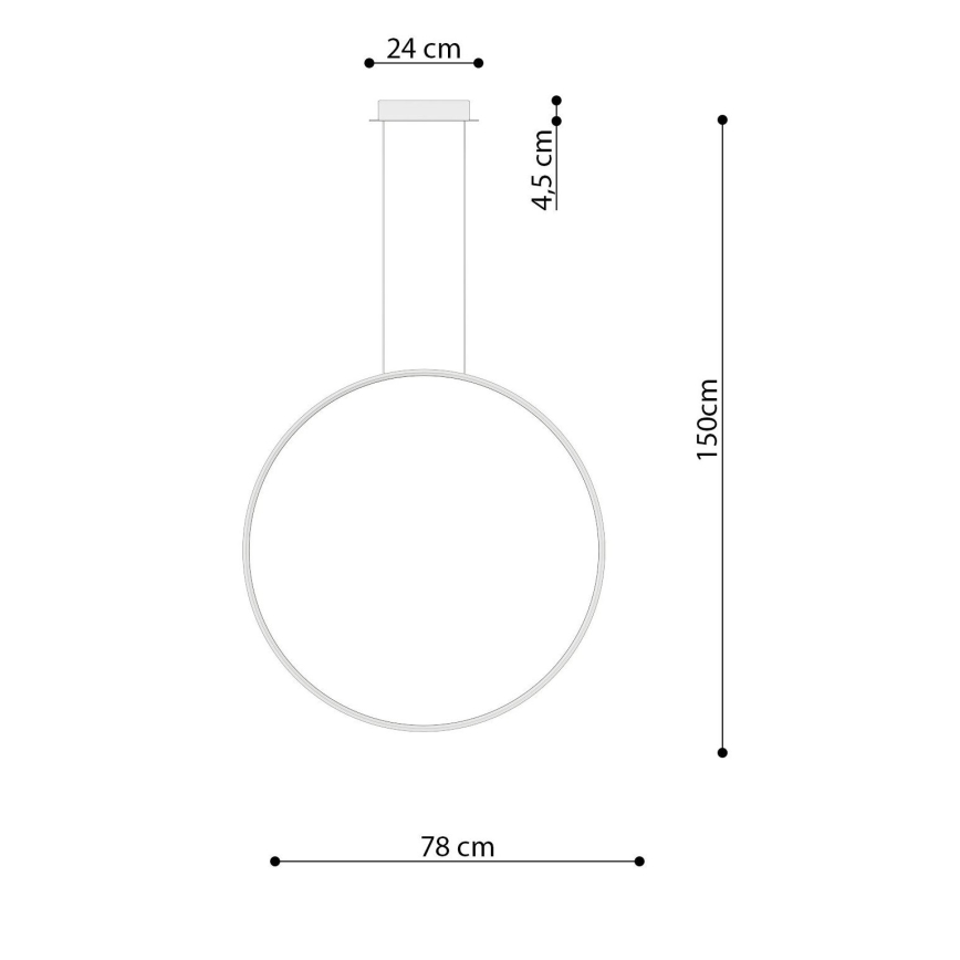 Thoro TH.248 - LED Luster na lanku RIO LED/50W/230V CRI 90 3000K pr. 78 cm zlatá