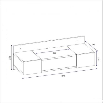 Toaletný stolík ZAKKUM 33x100 cm antracit