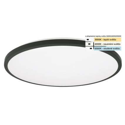 Top Light - LED Kúpeľňové stropné svietidlo ONYX LED/18W/230V IP44 3000/4000/6500K pr. 34 cm čierna