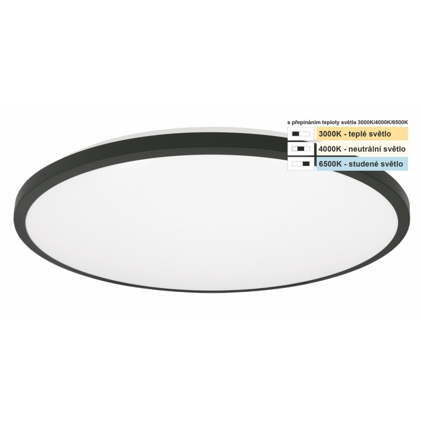 Top Light - LED Kúpeľňové stropné svietidlo ONYX LED/18W/230V IP44 3000/4000/6500K pr. 34 cm čierna