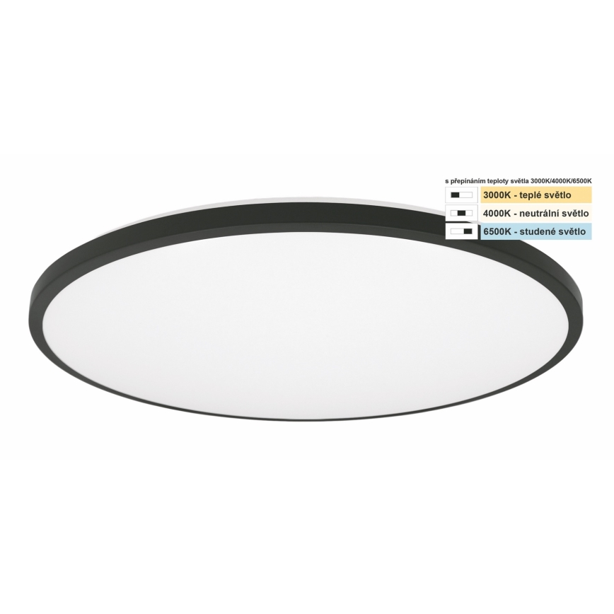 Top Light - LED Kúpeľňové stropné svietidlo ONYX LED/24W/230V IP44 3000/4000/6500K pr. 39 cm čierna