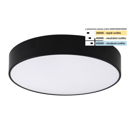 Top Light - LED Kúpeľňové stropné svietidlo PETAL LED/24W/230V IP44 3000/4000/6500K pr. 35 cm čierna
