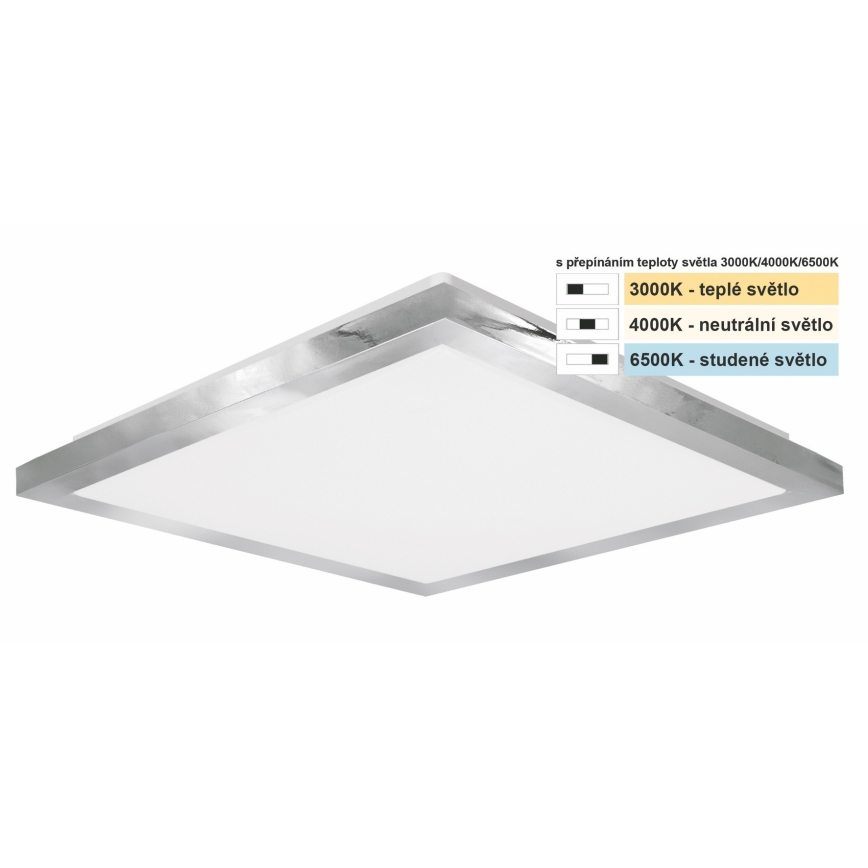 Top Light - LED Kúpeľňové stropné svietidlo SILVER LED/10W/230V IP44 3000/4000/6500K 28x28 cm matný chróm