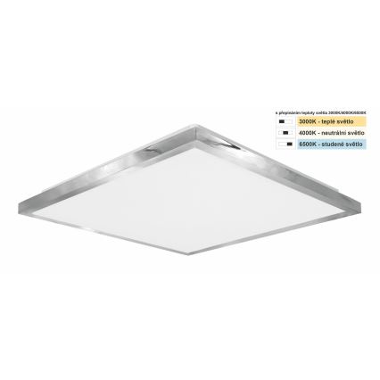 Top Light - LED Kúpeľňové stropné svietidlo SILVER LED/24W/230V IP44 3000/4000/6500K 38x38 cm matný chróm