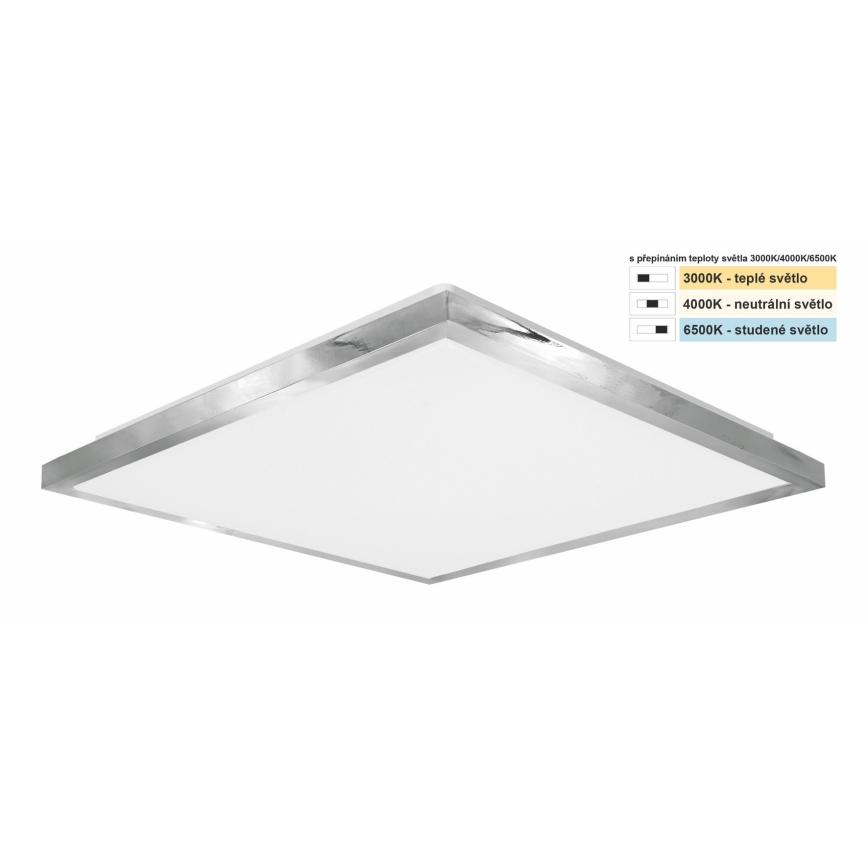 Top Light - LED Kúpeľňové stropné svietidlo SILVER LED/24W/230V IP44 3000/4000/6500K 38x38 cm matný chróm